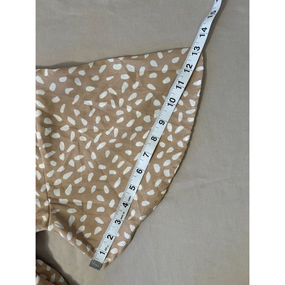 EUC Women's Shein Peasant Dress Khaki Tan‎ White Size Medium - Picture 9 of 13